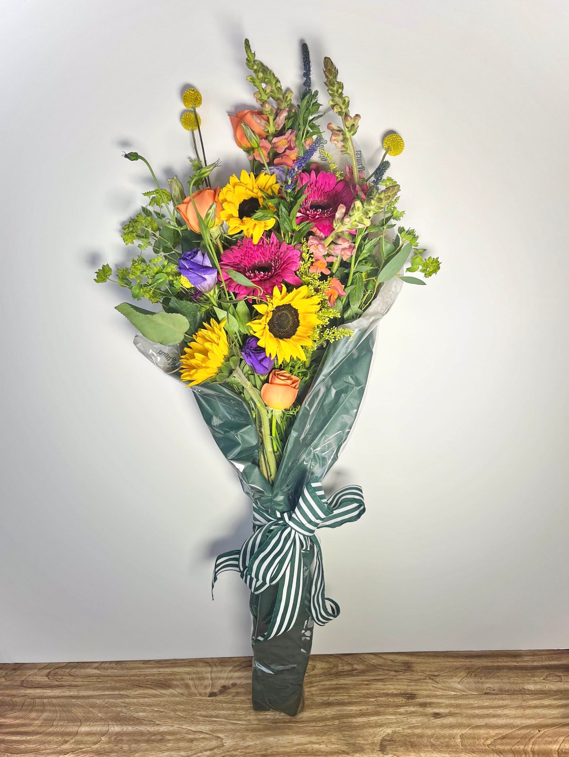 Spring Mix Wrapped Presentation Bouquet