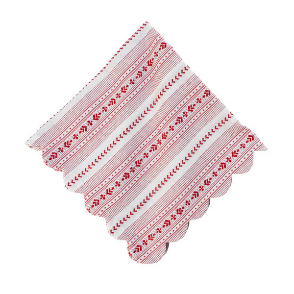 Juliska Villa Stripe Napkin in Ruby