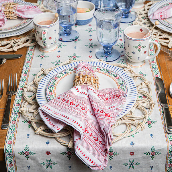 Juliska Villa Stripe Napkin in Ruby