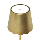 LED Cordless Table Lamp with Scalloped Edge Shade - Gold