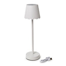 LED Cordless Table Lamp with Scalloped Edge Shade - White