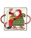 VIETRI Old St. Nick Handled Square Platter